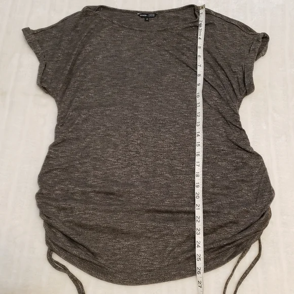 George Heathered Gray Rouched Sides Maternity Top - Picture 13 of 13